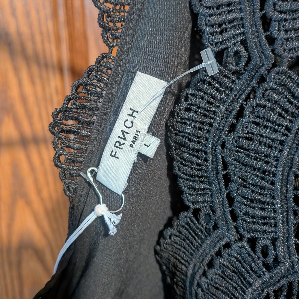 FRNCH Black Lace V-Neck Fit & Flare Mini Dress - Picture 4 of 4